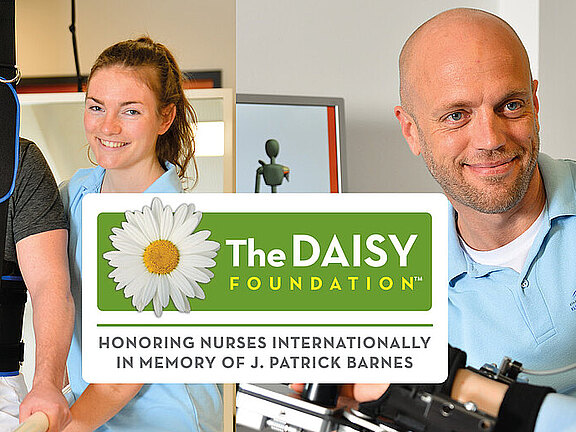 Bildkollage mit Pflegekräften und Therapeuten