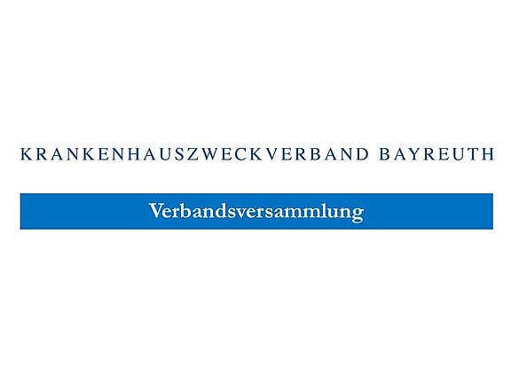 Titelbild mit Schrift: „Krankenhauszweckverband Bayreuth“. Darunter in einem blauen Balken: „Verbandsversammlung“.