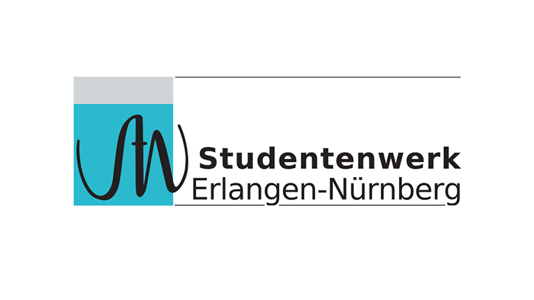 Logo des Studentenwerks Erlangen-Nürnberg. Das Design umfasst den Schriftzug