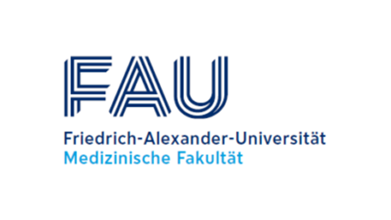 Logo der Friedrich-Alexander-Universität Erlangen-Nürnberg, speziell der medizinischen Fakultät. Der Schriftzug umfasst die Abkürzung